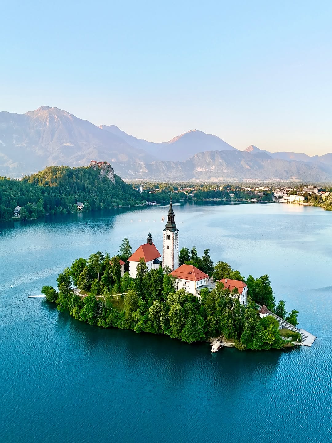 Aerial view of Lake Bled, Slovenia