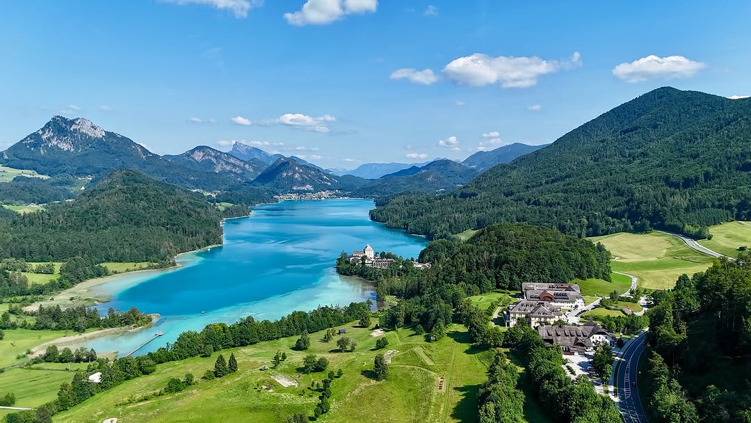 Austrian valley seen from the air